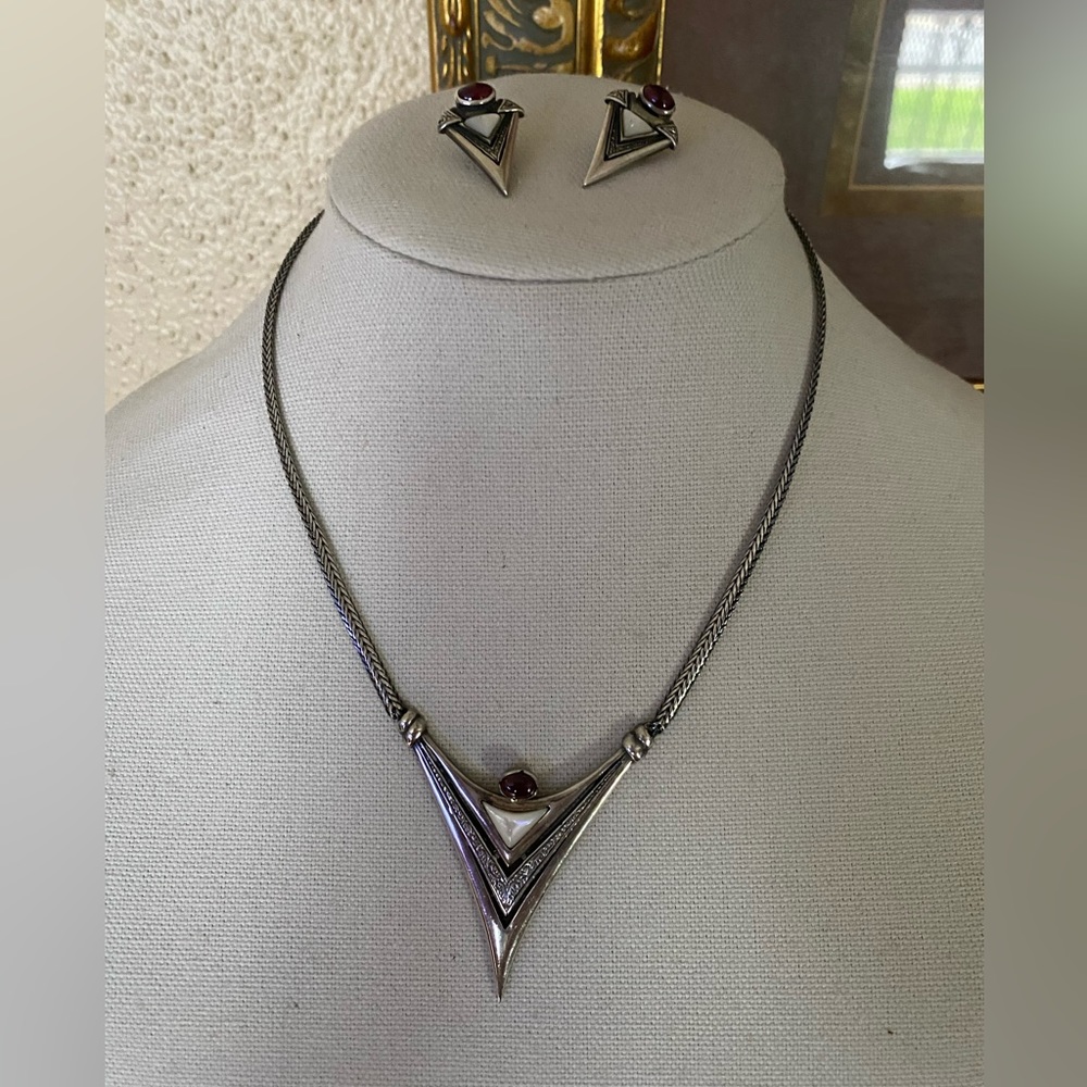 Sterling silver necklace earring set